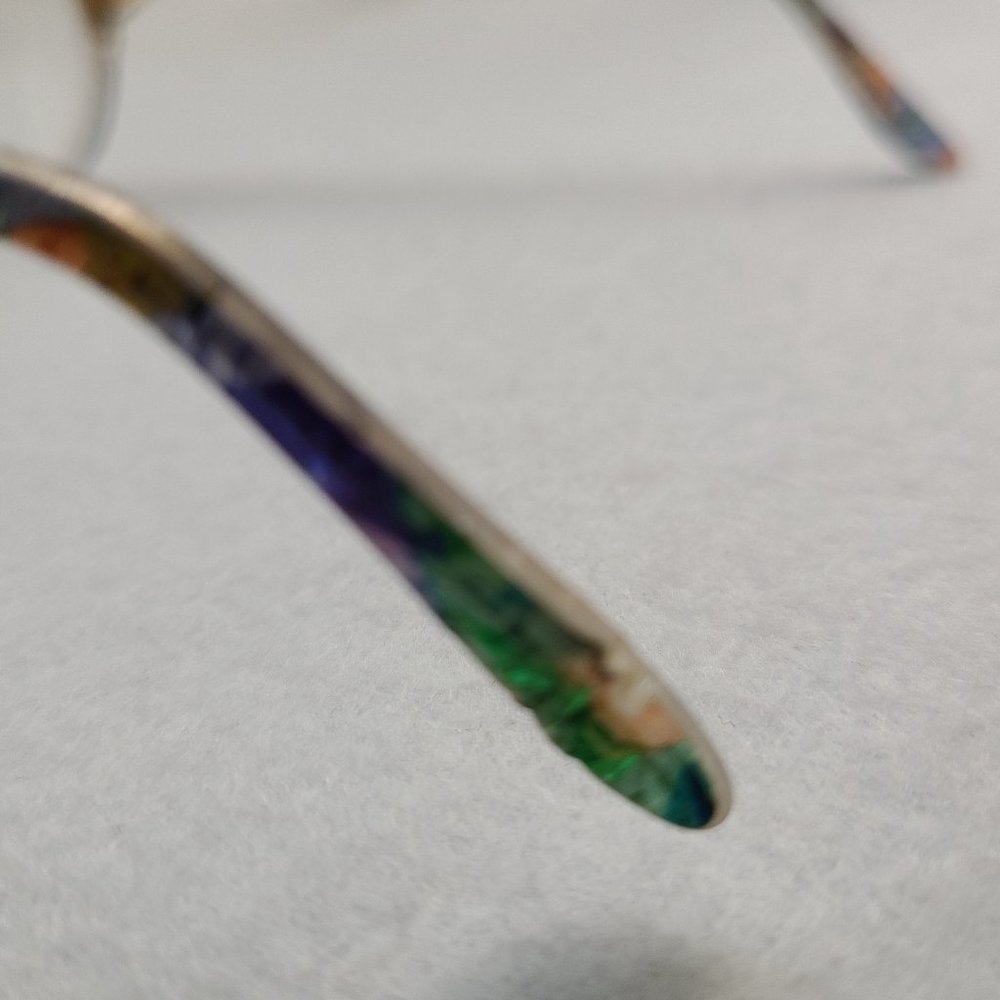 Vintage 80s Givenchy Eyeglasses Frames Clear Plastic Multi Colored Gold Accents - Picture 7 of 8